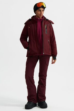 Жіноча гірськолижна куртка GEMYSE, водонепроникна, тепла, вітронепроникна, зимова, червона, XXL