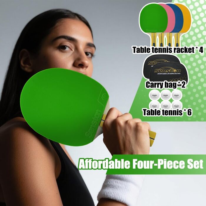 Набір столів тенісних ракеток Senston (4 шт.) – Яскраві варіанти для розваг та сімейного відпочинку | Ідеальний набір для підлітків та дорослих!