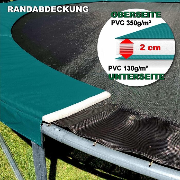 Трамплін для дітей на вулицю, діаметр 366 см, зелений, повний комплект