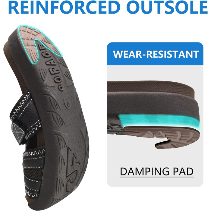 Чоловічі спортивні сандалії COFACE для відновлення після навантажень, підтримка склепіння стопи, ортопедичні, для чоловіків, розмір 40-48, колір коричневий