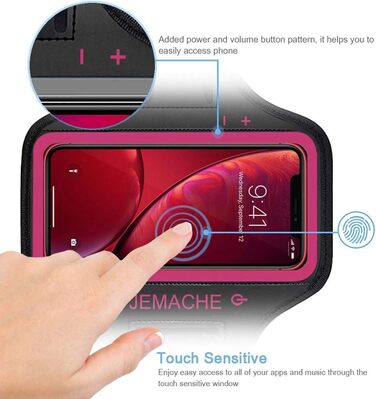 Брелок-тримач для iPhone 16, 15, 14, 13, 12, 11 від JEMACHE для занять спортом (рожевий)