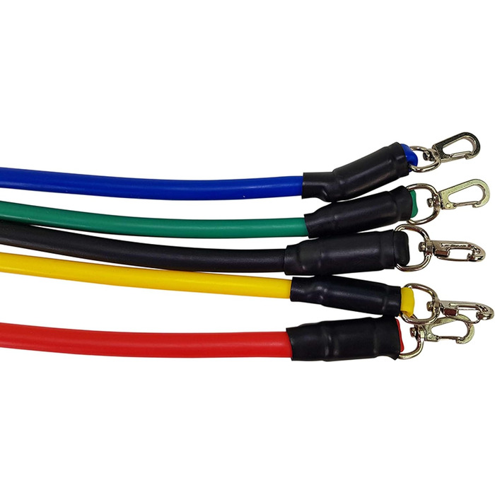 Набір еластичних стрічок Tunturi 5er для силових тренувань: 1 стрічка для ноги, 2 ручки, 1 дверний анкер