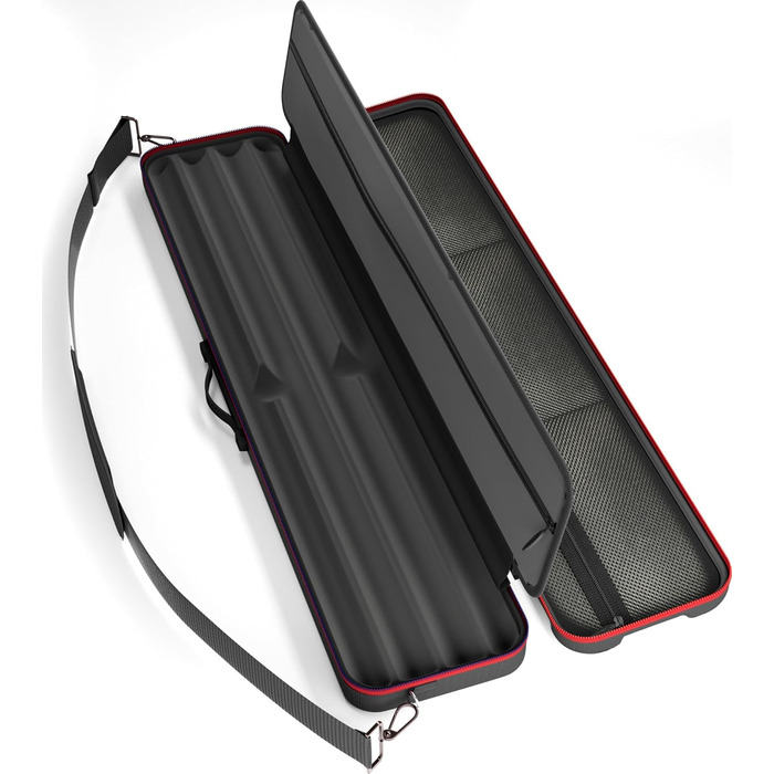 Чохол для більярдних київ Casemaster Parallax Guard 2x2, на 2 цілі киї (2 butts/2 shafts), міцний поліестер 600D Oxford, чорний з червоним