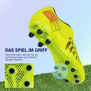 Дитячі футбольні бутси JABASIC для гри на твердих поверхнях, розмір 37 EU, колір лайм