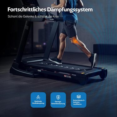 Бігова доріжка AsVIVA T20 Pro для дому: складана, швидкість до 18 км/год, нахил 20%, амортизація, макс. вага 150 кг, тренажер для кардіо та витривалості