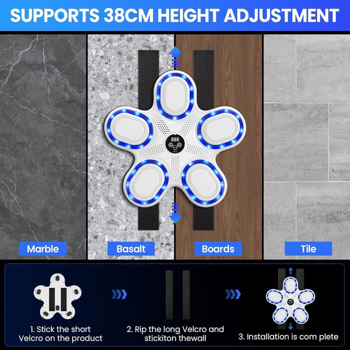 Музична бокс-машина IERAKOR з Bluetooth, 9 швидкостей та режимів, світлові та звукові ефекти, LCD-дисплей