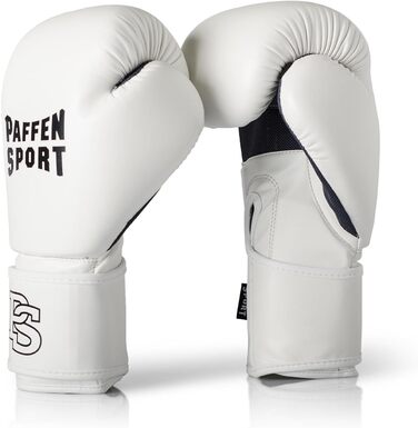 Боксерські рукавички Paffen Sport FIT з дихаючою сіткою на долоні для тренувань з боксу, кікбоксингу, муай-тай, K1 та інших єдиноборств, білі, 12oz