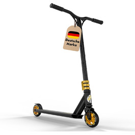 Трюковий самокат STAR SCOOTER Pro Sport для дітей від 7 років та дорослих, алюмінієвий, HIC, колеса 110/120 мм, чорний і золотий