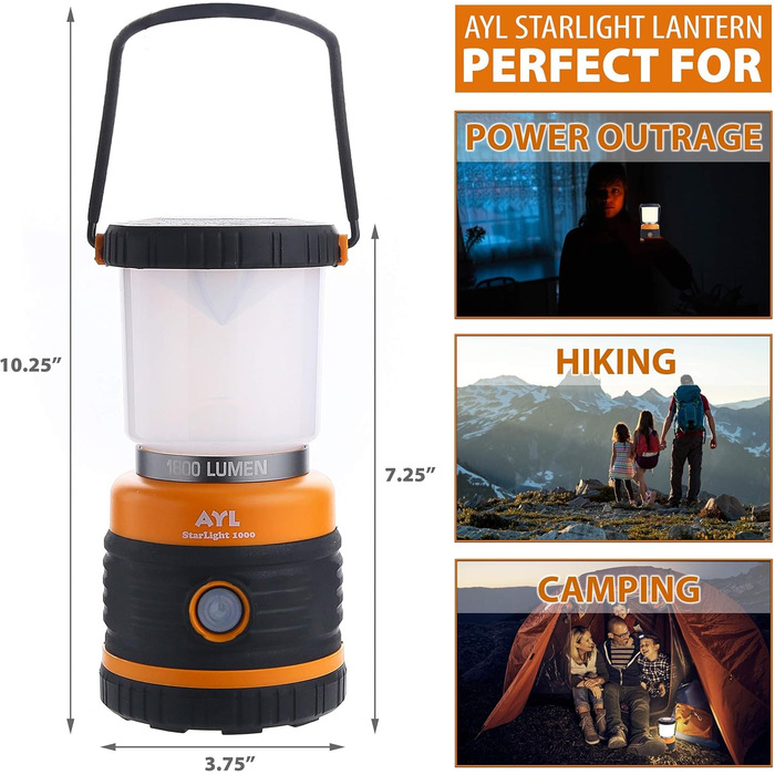 Ліхтар кемпінговий AYL LED 1800 LM з Power Bank 4400 mAh - 4 режими, водонепроникний IP44, для походу та надзвичайних ситуацій