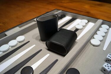 Набір для гри в нарди PrimoGames Attaché, штучна шкіра, фетрова підкладка, 48x38 см, з кубиками та стаканчиками