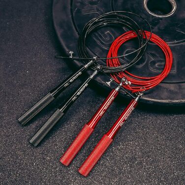 Стрибкове канат RL Grips® з алюмінієвою ручкою та антиковзким покриттям. Канат 2 мм для кардіотренувань та фітнесу (червоний)