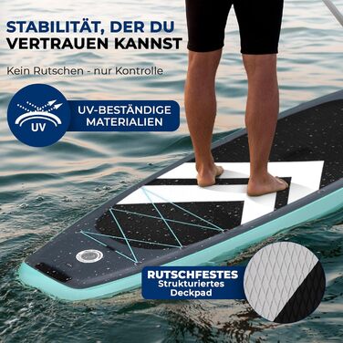 Надувний SUP-борд SereneLife 84x32 см до 160 кг для дорослих – комплект з веслом, насосом, рюкзаком