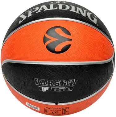 Баскетбольний м'яч Spalding Euroleague Varsity TF-150 розмір 7, чорний/помаранчевий, для дорослих, унісекс