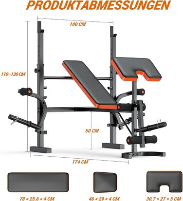 Регульована лава для тренажерів XDDIAS 6-в-1: жимовая, для присідань, з пулом для згинання рук та тренажером для ніг. Макс. вага: 350 кг. Оновлена версія