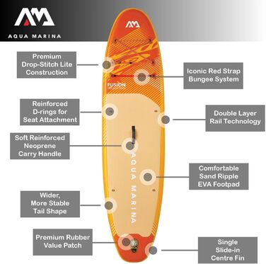 Aqua Marina Rundum SUP набір - надувний сапборд помаранчевий
