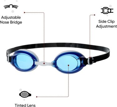 Окуляри для плавання Speedo Jet V2 унісекс, антифог, Jade/Silver/Clear, розмір універсальний