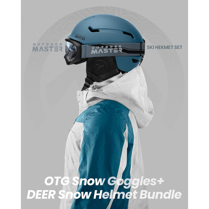 OutdoorMaster лижний шолом з маскою для дорослих, чоловіків, жінок та підлітків, 12 вентиляційних отворів, для сноуборду та лиж