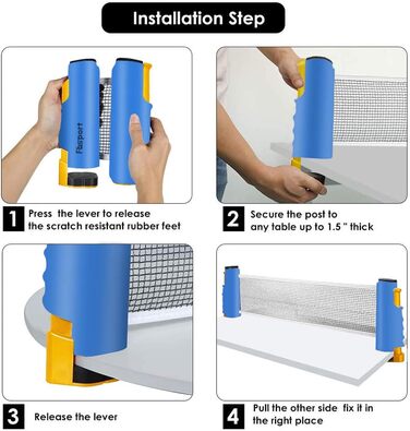 Набір для настільного тенісу: 2 ракетки, сітка, 6 м'ячів, сумка, для початківців, сім'ї та професіоналів