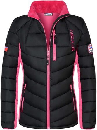 Жіноча куртка Nebulus GRAFFITY: тепла, практична та універсальна куртка для переходу та зими, чорно-рожевий колір