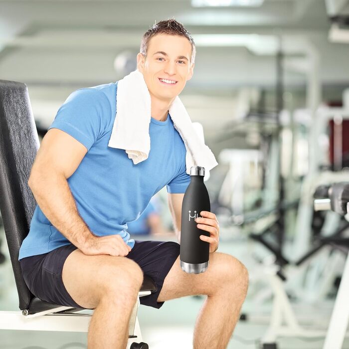 Термос-пляшка 1000 мл, ізольована сталева пляшка для води, без BPA, не протікає, термокана, подвійні стінки, підходить для газованої води, для університету, роботи, подорожей, спорту, активного відпочинку, для хлопчиків та дівчаток, темно-зелений