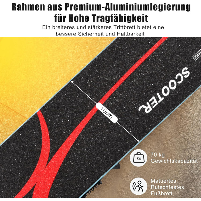 Дитячий ролер COSTWAY з LED-колесами, для дітей від 4 років, до 70 кг, регульована висота, блакитний