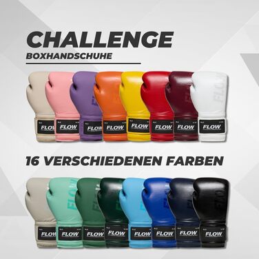 Боксерські рукавички Flow Challenge з натуральної шкіри для спарингу та тренувань, Муай Тай, кікбоксинг, ММА, бойові мистецтва, чоловічі та жіночі, чорні, 12 oz