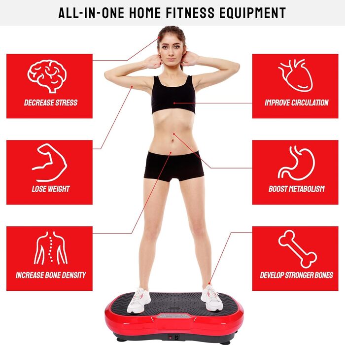 Вібраційна платформа LIFERUN з 120 рівнями інтенсивності та 10 програмами тренувань. Тиха, для дому, повне тіло, масаж, до 180 кг, з пультом та ременем.