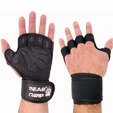 Рукавички для тренувань Bear Grip M (чорні) – захист долонь для кросфіту, бодібілдингу, пауерліфтингу