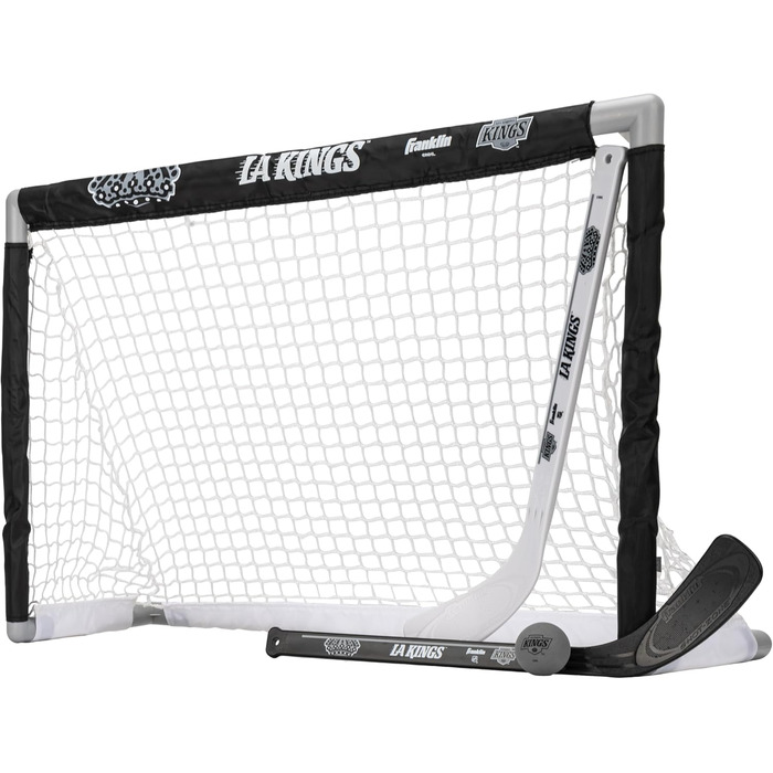 Набір для хокею Franklin Sports NHL Mini - Коліна, м'яч та 2 ключки. Офіційний набір хокею NHL Los Angeles Kings 2