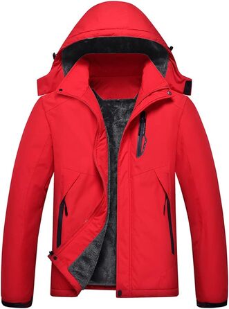 Чоловіча зимова куртка Mountain Ware: вітронепроникна, тепла, з капюшоном. Ідеальна для сноуборду та катання на лижах (XL, Червона)