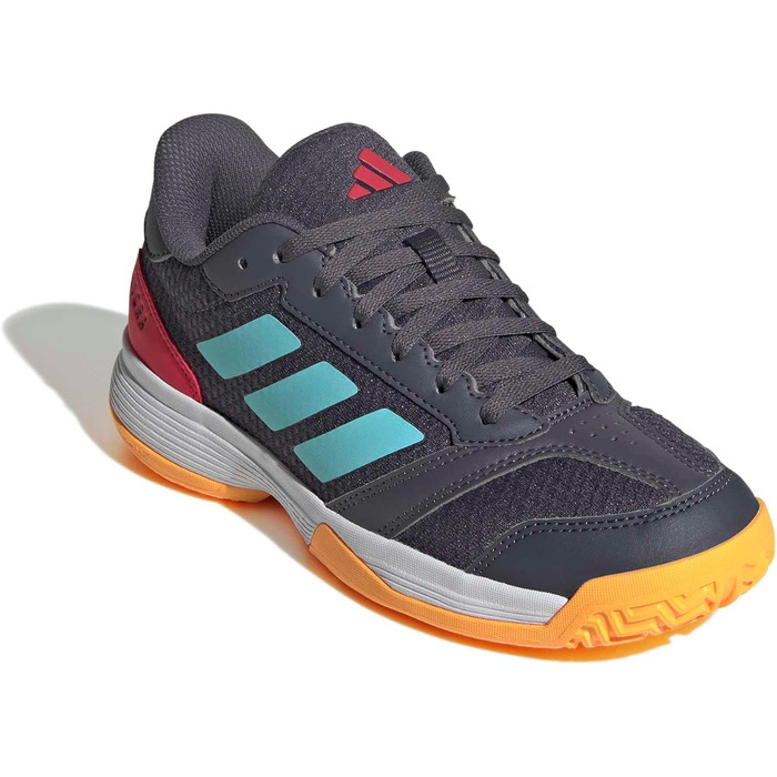 Дитячі кросівки Adidas Ligra 8 для залу (33 EU, Aurora Onix Flash Aqua Semi Lucid Red)