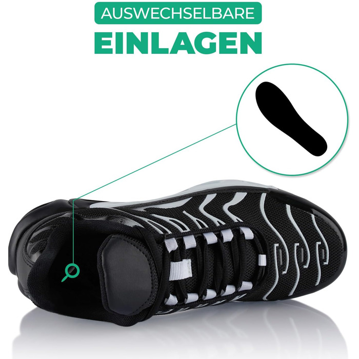 Спортивні кросівки для жінок та чоловіків, амортизація, легкі бігові кросівки (42 EU, чорний та білий)