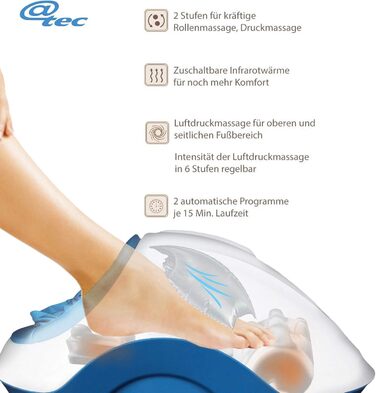 Масажер для ніг Fuss-fit-Maxx з 3D повітряною масажною технологією та функцією нагріву, для рефлексотерапії стоп, з пультом ДК, до 44 розміру взуття