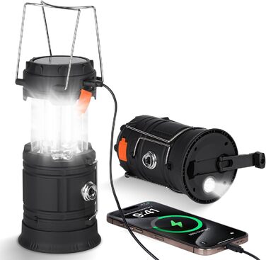 LED кемпінговий ліхтар HOTUT Solar, 3200 mAh, складаний, водонепроникний, з ручкою, USB, ручне заряджання, аварійне освітлення для туризму, риболовлі, SOS, відключень електроенергії 3 в 1