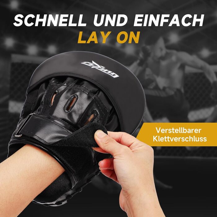 Боксерські подушки Pratzen для MMA, кікбоксингу, карате, тайського боксу, тхеквондо (чорні)