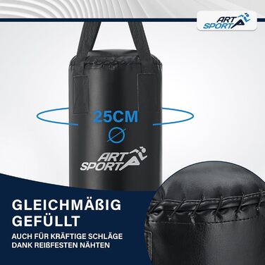 Боксерський мішок ArtSport® для дітей з рукавичками та бинтами - 8 кг, з кріпленням, від 6 років