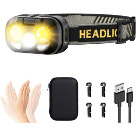 Ліхтар на голову Skylla LED акумуляторний, 250000 люмен, Zoom, 11 режимів, IP67, регульований, для кемпінгу та надзвичайних ситуацій (чорний)