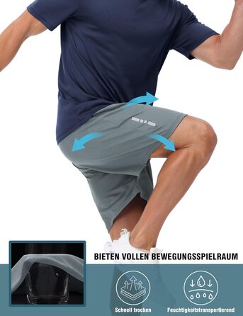 Шорти спортивні чоловічі літні швидка сушка. Короткі шорти для бігу, залу, баскетболу, джогінгу з кишенями. Чорний/Чорний/Темно-сірий/Морська хвиля/Світло-сірий