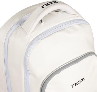 Рюкзак для падел-тенісу NOX Pro Series 28л: захист ракетки та ноутбука, вентильоване відділення для взуття, білий