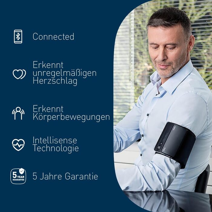 OMRON EVOLV автоматичний тонометр на плече бездротовий, клінічно перевірений, підходить для вагітних, з безкоштовним додатком для здоров'я, акційний комплект – 6 місяців OMRON connect Premium безкоштовно