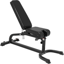 Мультифункціональна лава для жиму GORILLA SPORTS®, 13-рівнева регулювання, 151x63x114 см, зі стійкою для біцепса і фіксатором для ніг, сталева, чорна – тренувальна, універсальна, для фітнесу, жиму лежачи