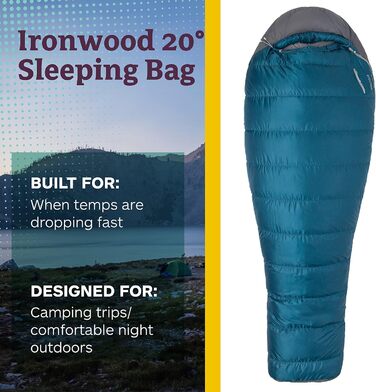 Спальний мішок Marmot Ironwood, 20°C, легкий, Denim/Steel Onyx