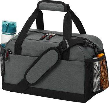 Спортивна сумка маленька з відділенням для мокрого - 35x20x20 см, ручна поклажа, міні-дупель-сумка з кількома відділеннями для спорту, відпочинку, коротких подорожей (темно-сірий)