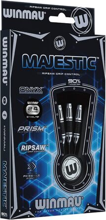 Дротики WINMAU Majestic Profi з вольфраму для дартсу зі сталевим наконечником, набір з оперенням і стрижнями