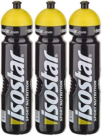 Спортивна пляшка для води Isostar 1000 мл, BPA-free, для бігу, велоспорту, тренажерного залу, туризму, герметична кришка Push & Pull (набір 3 шт.)