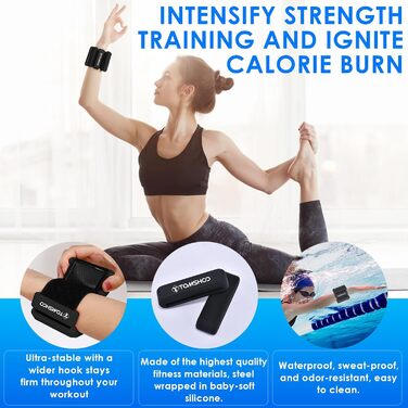 Обтяжувачі для зап'ястя та щиколоток TOMSHOO 2шт, набір, чорні, 2LBS