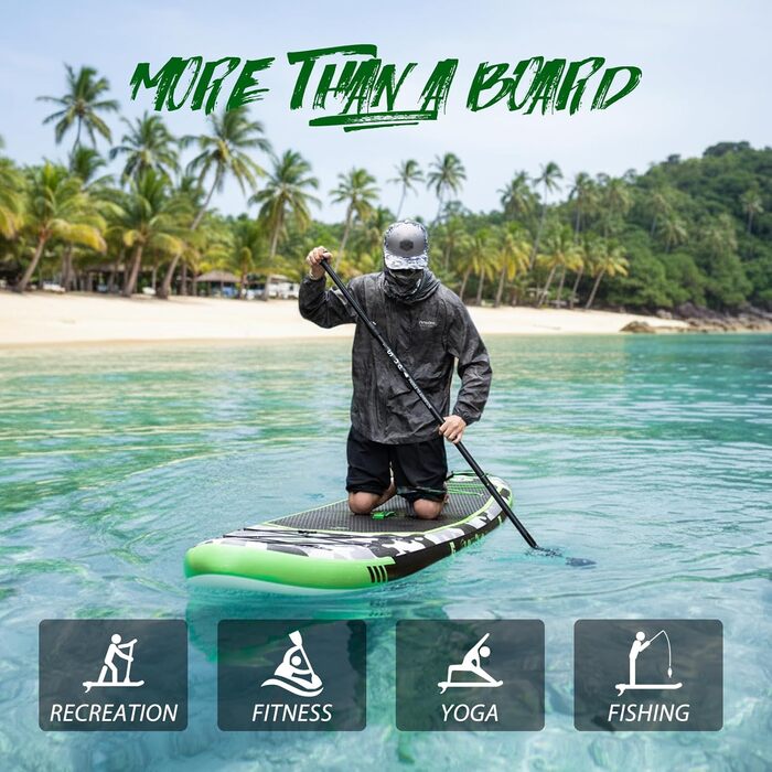 Надувний SUP Борд FunWater 10' Tarnserie: Комплект для веслування, з насосом, веслом та аксесуарами. Підходить для початківців та сімей