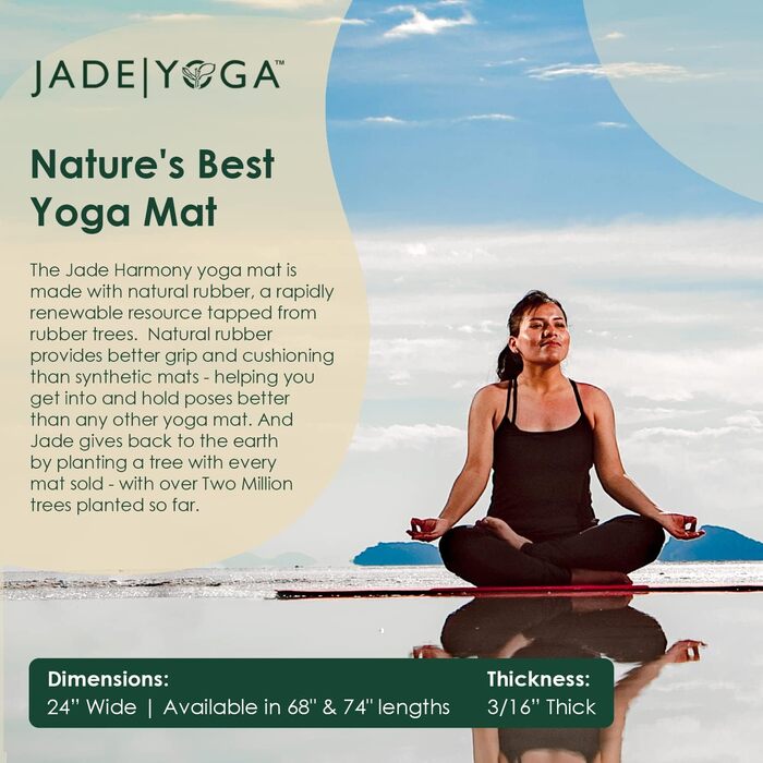 Килимок для йоги Jade Yoga Harmony з антиковзким покриттям