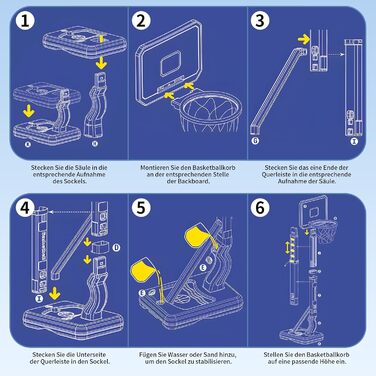 Баскетбольний кошик Kinder з регулюванням висоти 75-138 см - портативний для хлопчиків та дівчаток від 3 років. Ігровий кошик для саду та приміщень