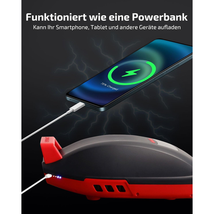 Насос Swonder Seawolf для SUP/Каяк з акумулятором 9000mAh, 20 PSI, подвійний поршень, активне охолодження, чорний/червоний